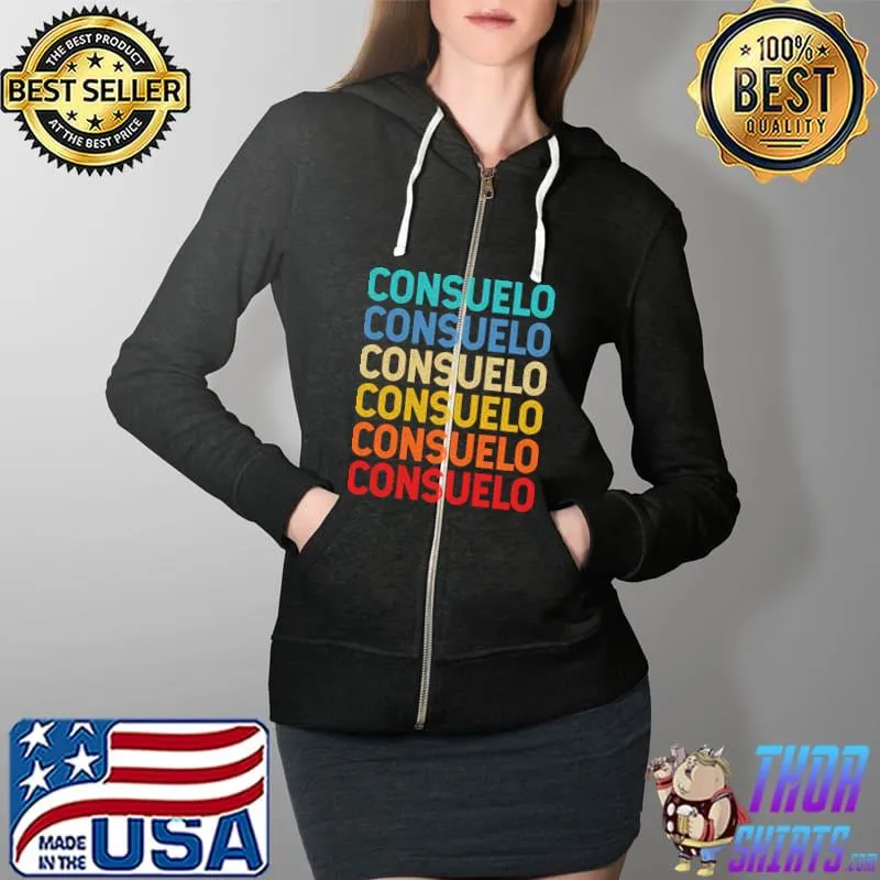 Consuelo Name Vintage Retro T-Shirt Full Zip Hooded