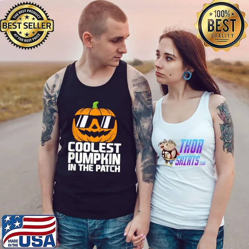 Coolest Pumpkin In The Patch Halloween Toddler Boys Girls T-Shirt Tank Top