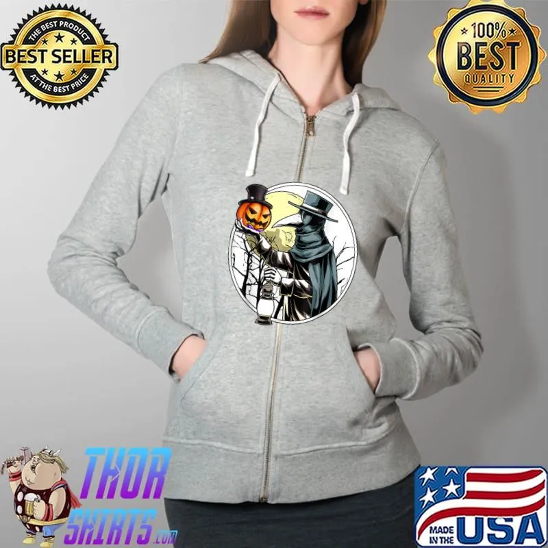 Costume Halloween Plague Doctor Medieval T-Shirt Full Zip Hooded