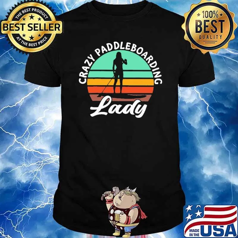 Crazy paddleboarding lady vintage shirt