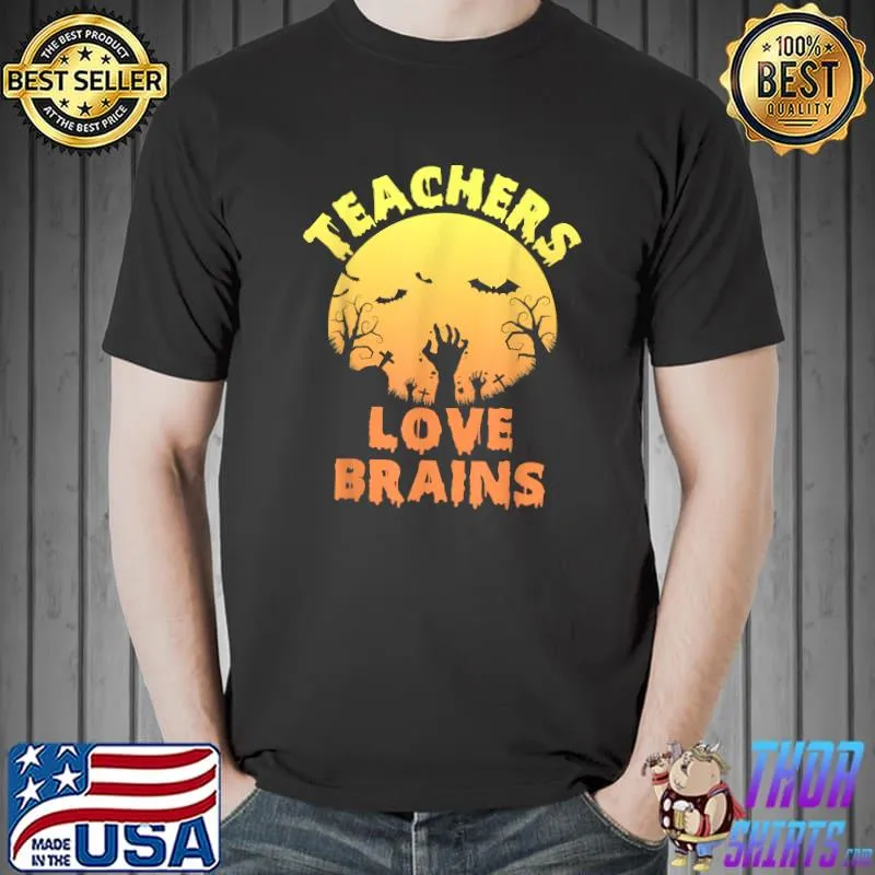 Creepy Horror Zombie Halloween Teachers T-Shirt