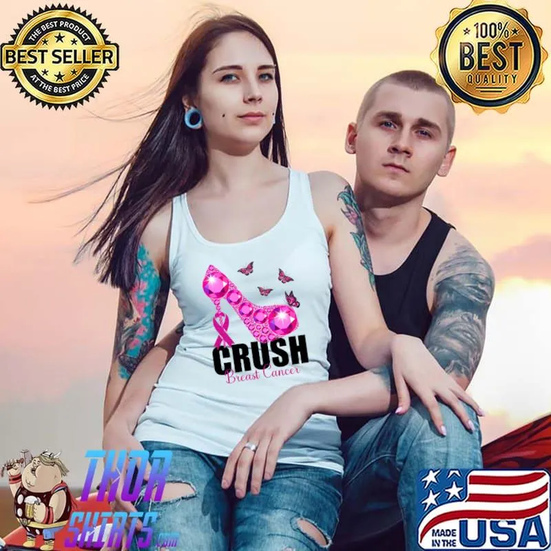 Crush Breast Cancer Awareness Pink Ribbon T-shirt