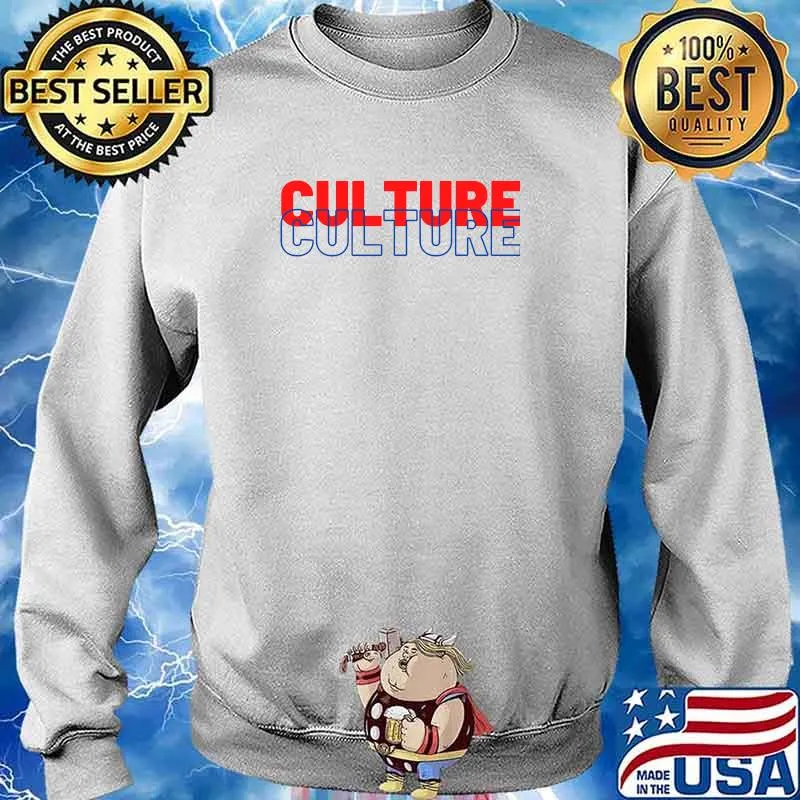 Culture USA Blue Red Classic T-Shirt Sweater