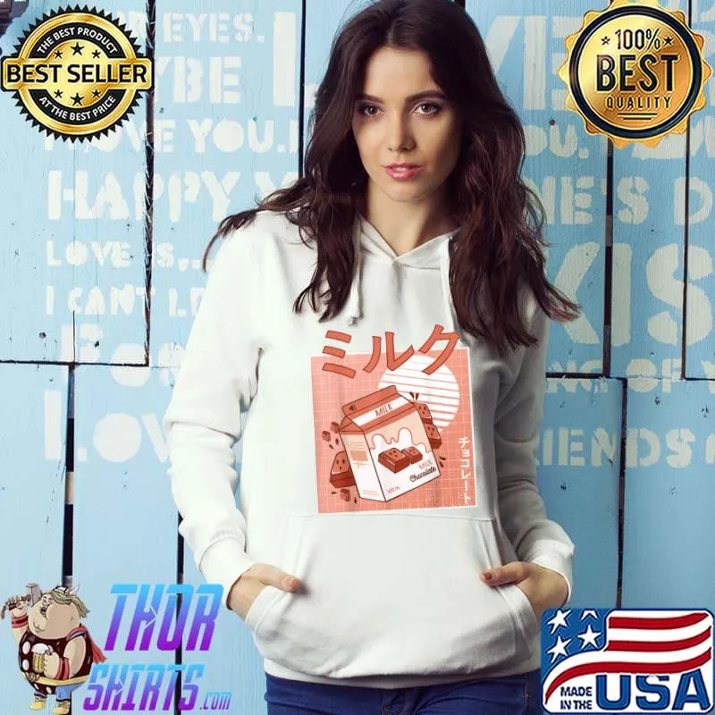 Cute Asian Japanese Kawai Chocolate Milk Retro 90s kawaii T-Shirt Hoodie