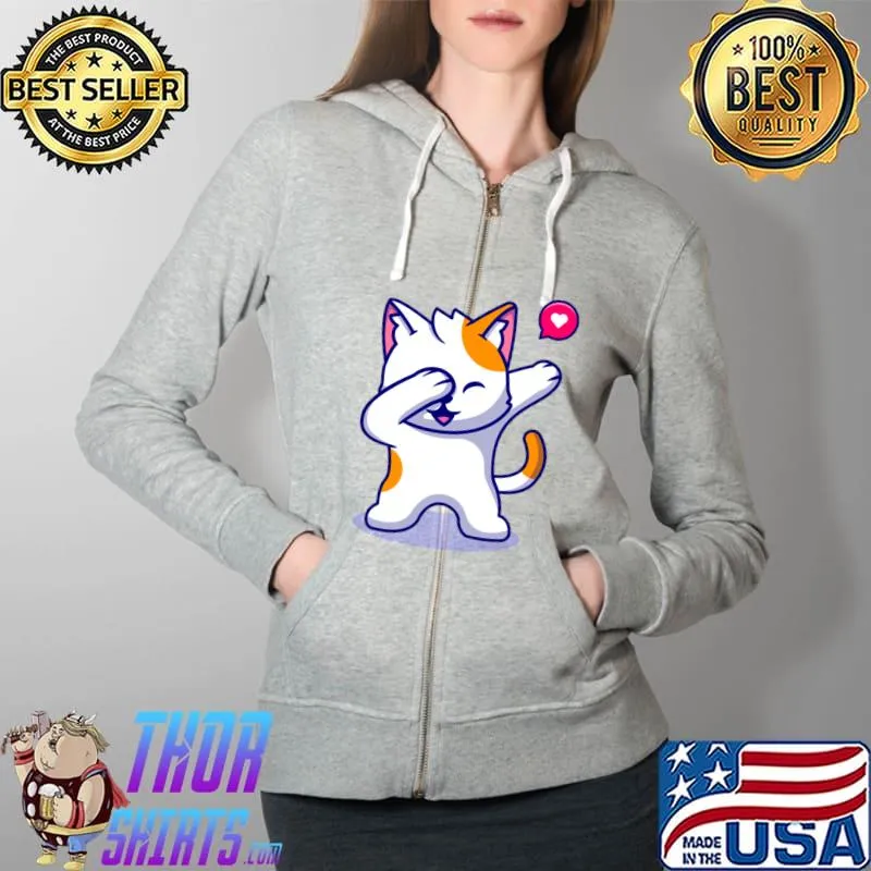 cute cat dabbing cartoon Classic T-Shirt Full Zip Hooded
