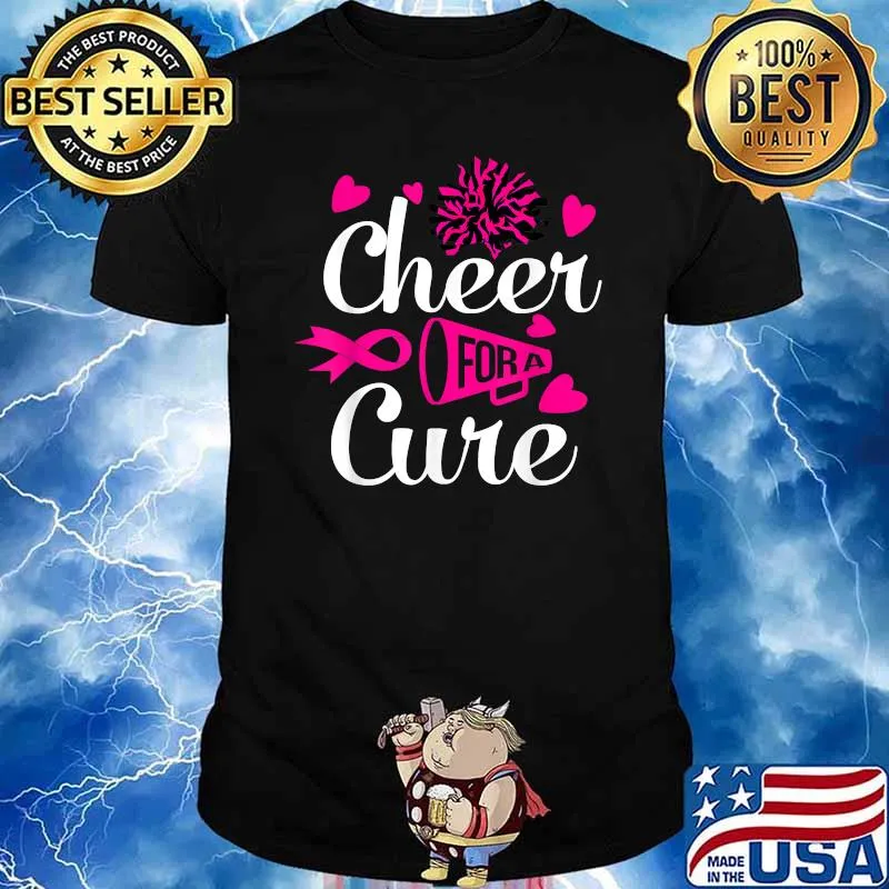 Cute Cheerleader Gift Cheerleading Breast Cancer Awareness T-Shirt