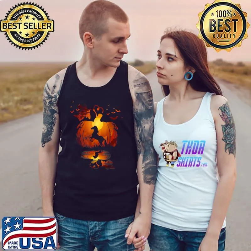 Cute Horse In The Pumpkin Funny Halloween Autumn Happy Fall T-Shirt Tank Top