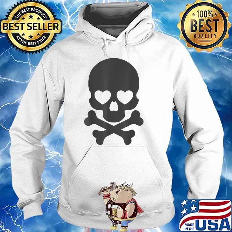 Cute Male Skull in Love Halloween Funny T-Shirt Hoodie