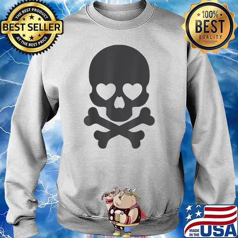 Cute Male Skull in Love Halloween Funny T-Shirt Sweater