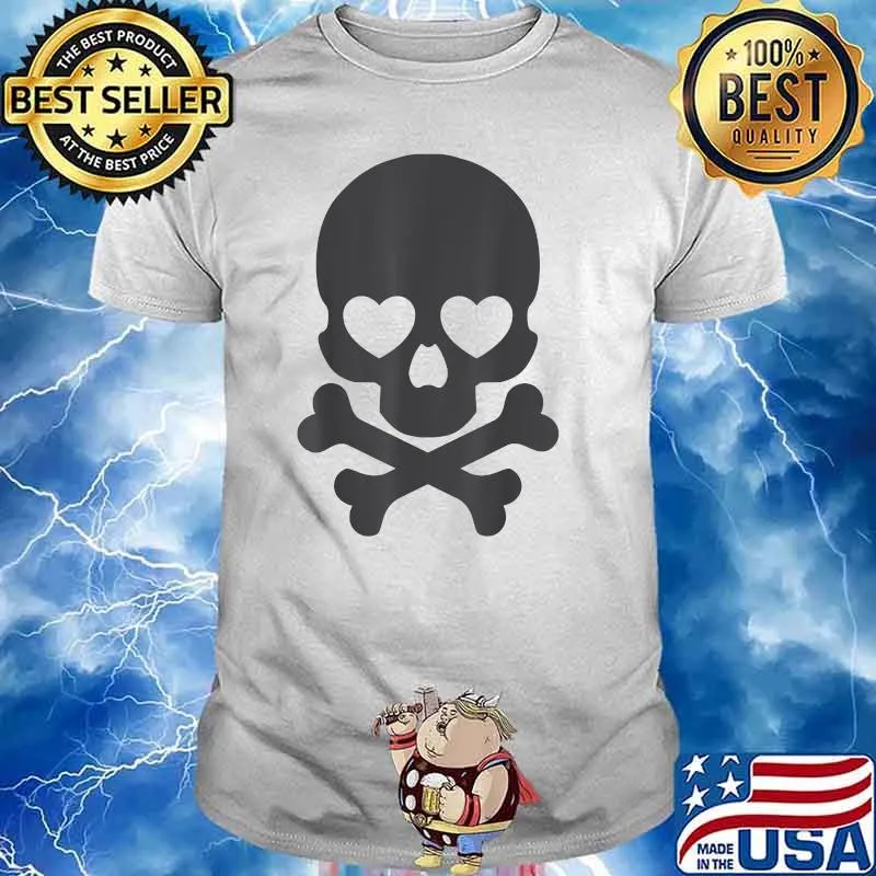 Cute Male Skull in Love Halloween Funny T-Shirt