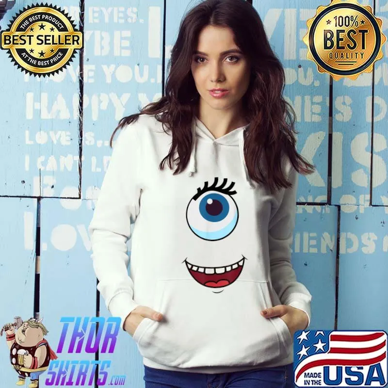 Cute One-Eyed Monster Face Easy Halloween Costume T-Shirt Hoodie