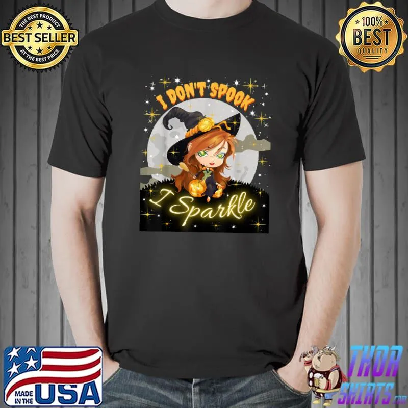 Cute Witch Halloween Shirt Women Girls Don't Spook I Sparkle T-Shirt Unisex