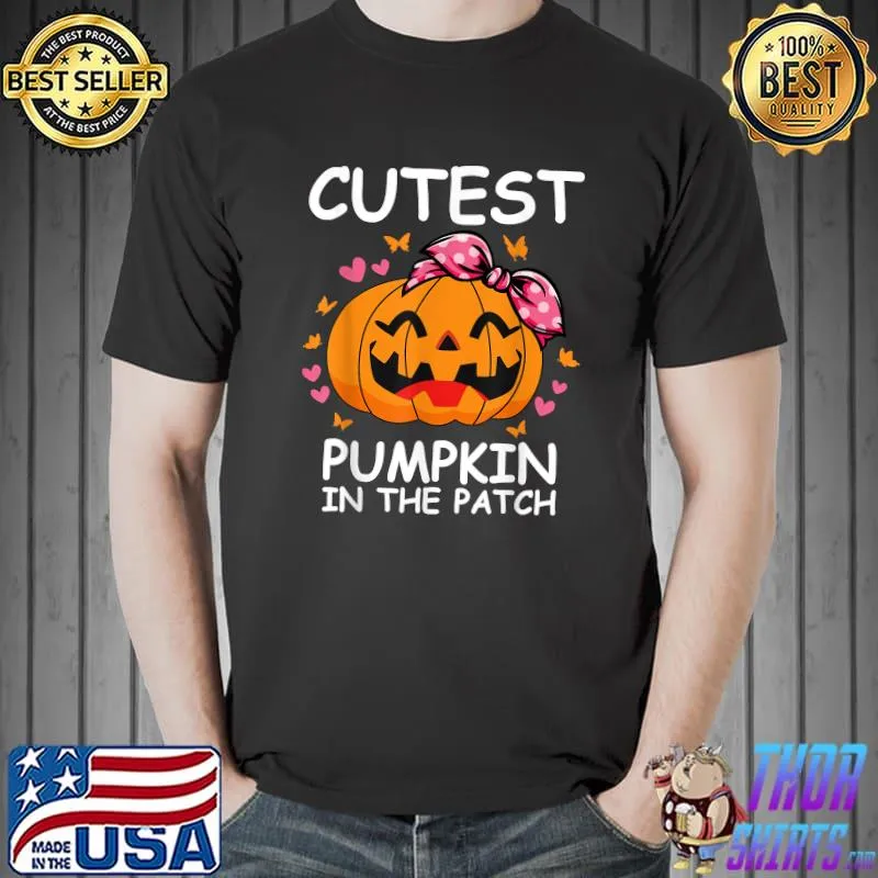 Cutest Pumpkin In The Patch Halloween Kawaii Girls Kids T-Shirt