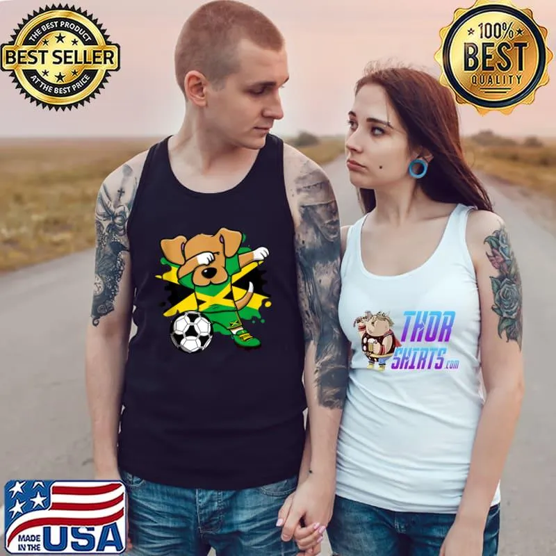 Dabbing Dog Jamaica Soccer Fans Jersey Jamaican Football T-s Tank Top