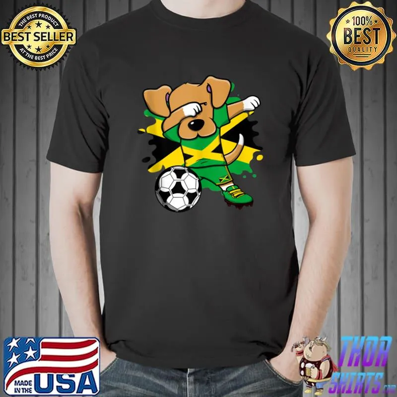 Dabbing Dog Jamaica Soccer Fans Jersey Jamaican Football T-s Unisex