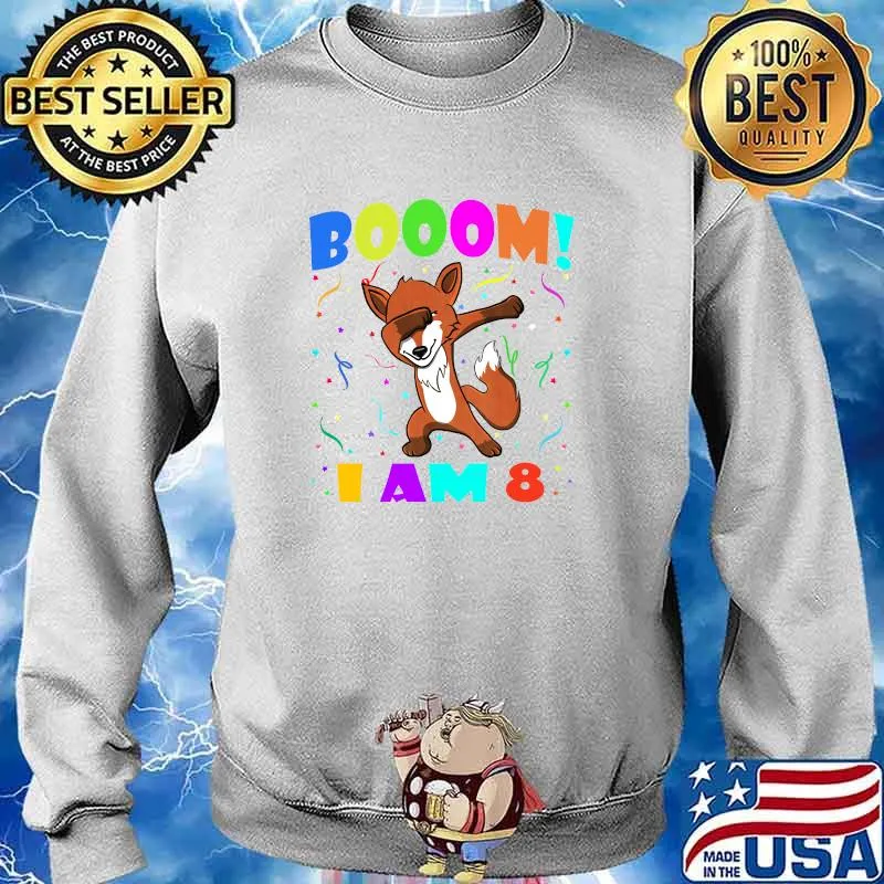 Dabbing Fox - Booom! I Am 8 Boys Girls 8th Birthday Outfit T-Shirt Sweater