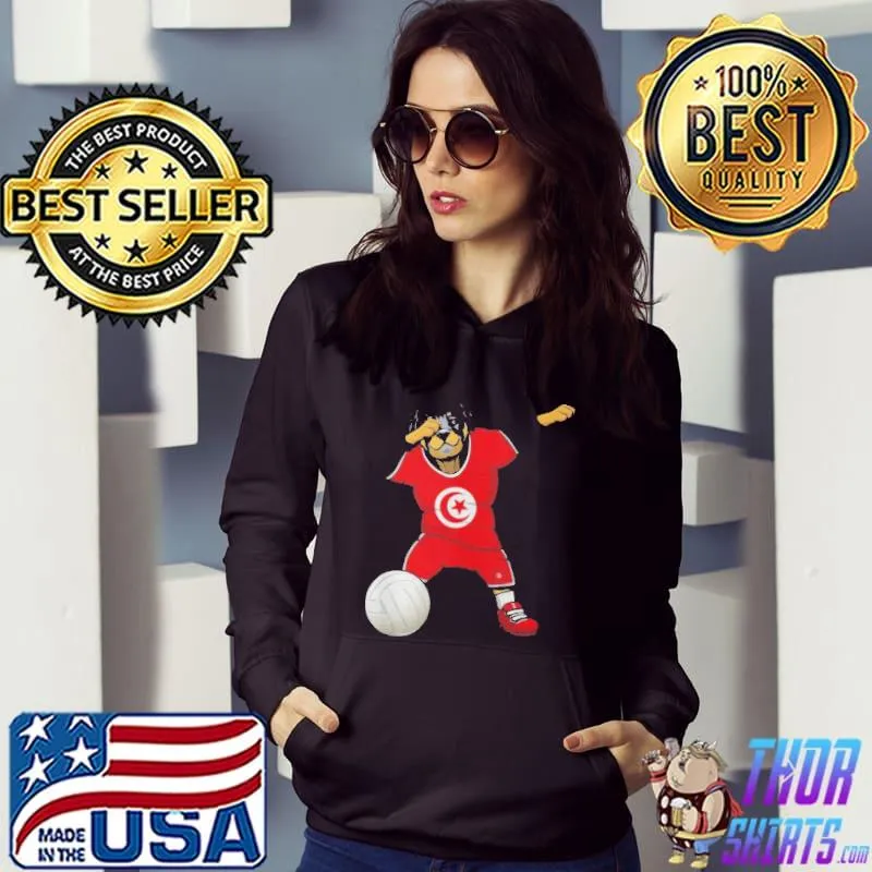 Dabbing Rottweiler Tunisia Jersey Tunisian Volleyball Fans Shirt Hoodie