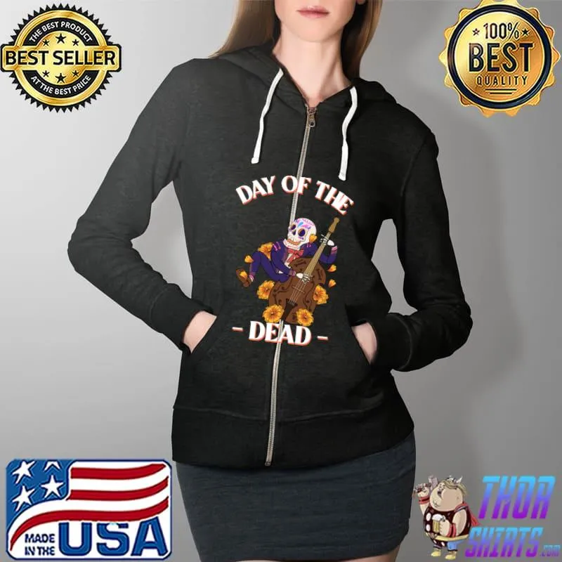 Day Of Dead skull T-Shirt Full Zip Hooded