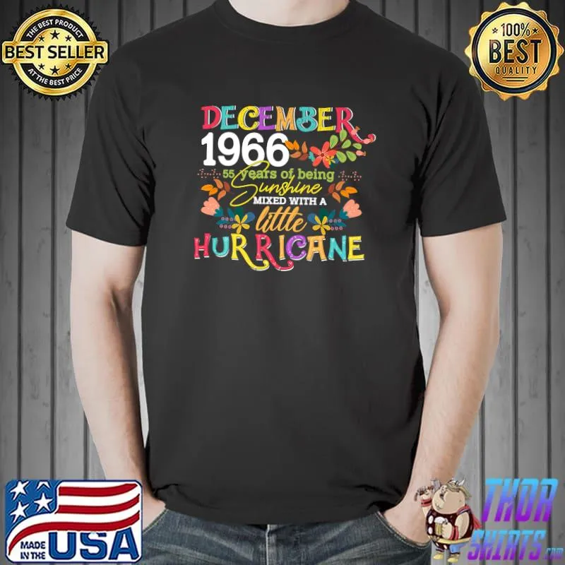 December Girls 1966 Funny 55th Birthday 55 Years Old Bday Premium T-Shirt