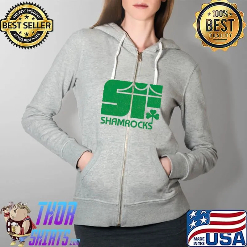 Defunct San Francisco Shamrocks PHL Hockey 1977 T-Shirt Full Zip Hooded