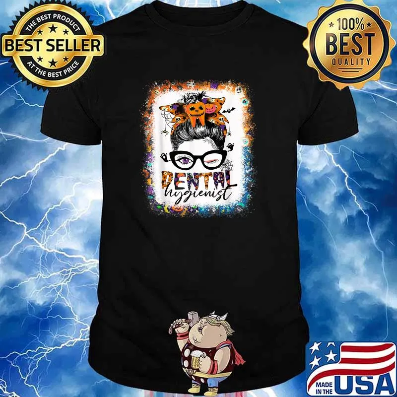 Dental Hygienist Messy Bun Halloween Costume Dental T-Shirt