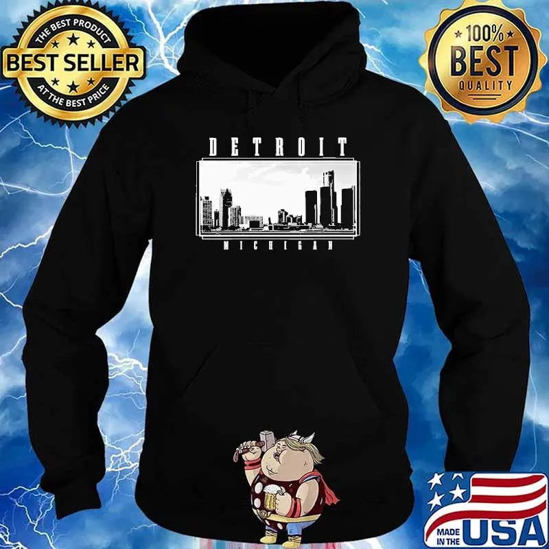 Detroit Skyline Michigan Pride Vintage Shirt Hoodie