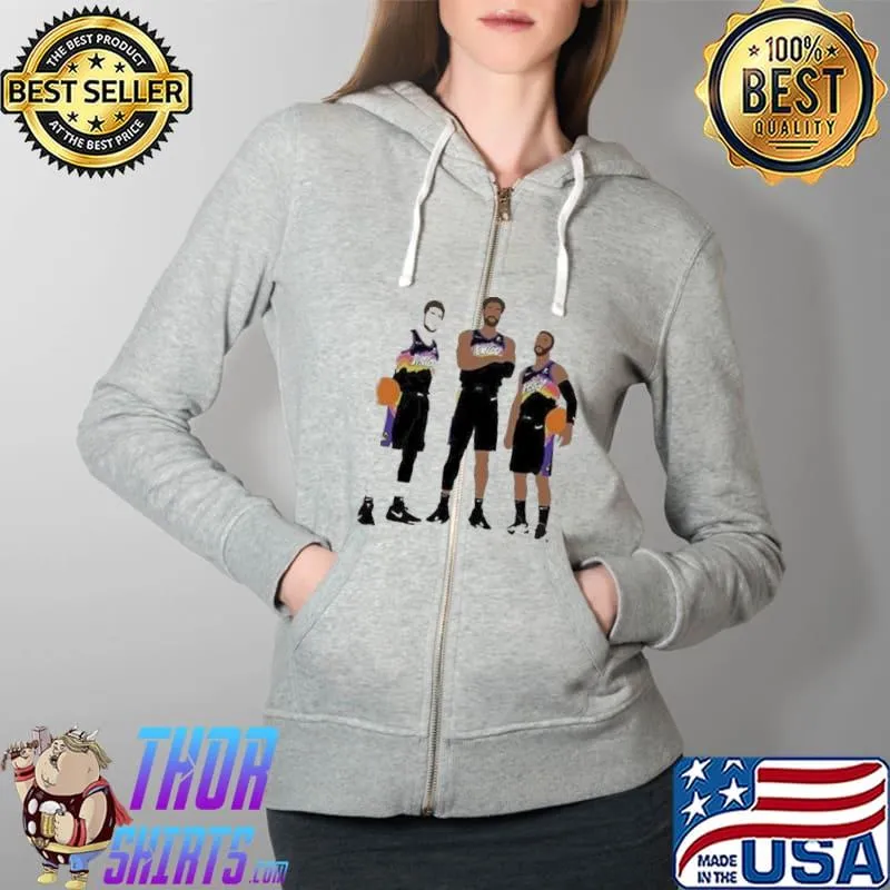 Devin Booker Chris Paul and Deandre Ayton Phoenix Suns Shirt Full Zip Hooded