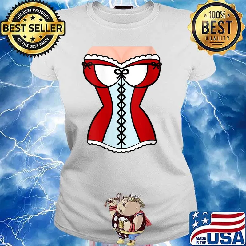 Dirndl Oktoberfest Costume Halloween Pretzel T-Shirt Ladies tee