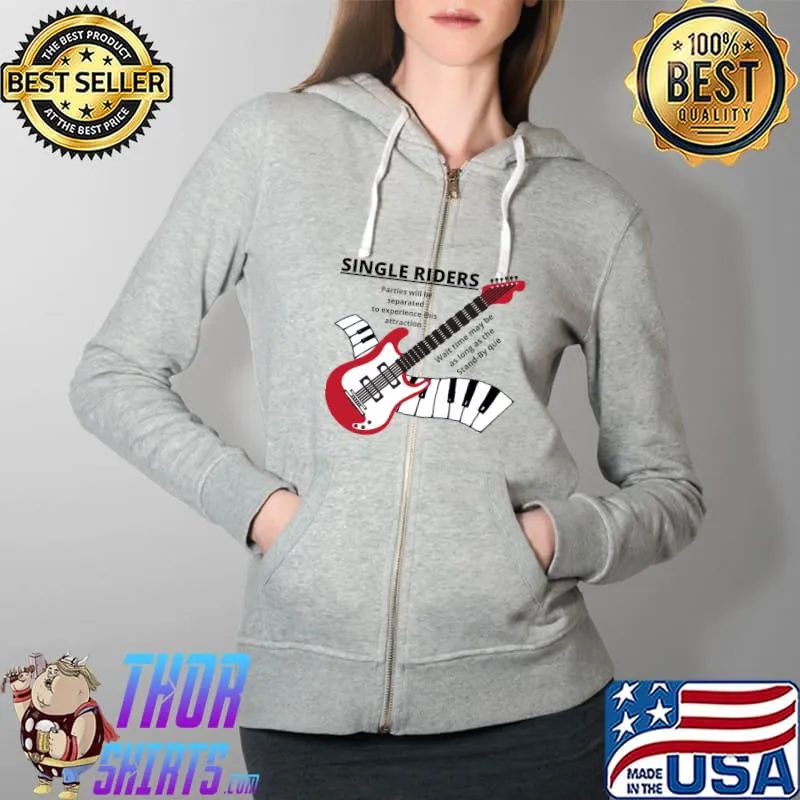 Disney World Single Riders T-Shirt Full Zip Hooded