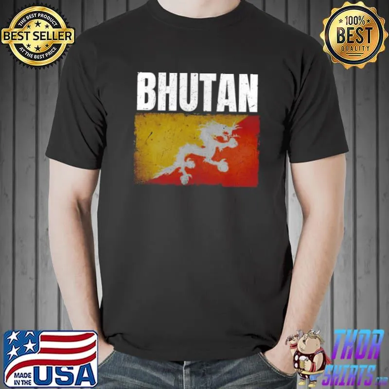 Distressed Bhutan Flag Bhutanese Shirt Unisex