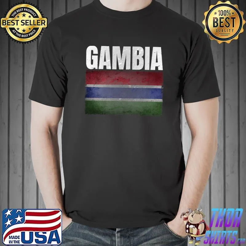 Distressed Gambia Flag Gambian Premium T-Shirt