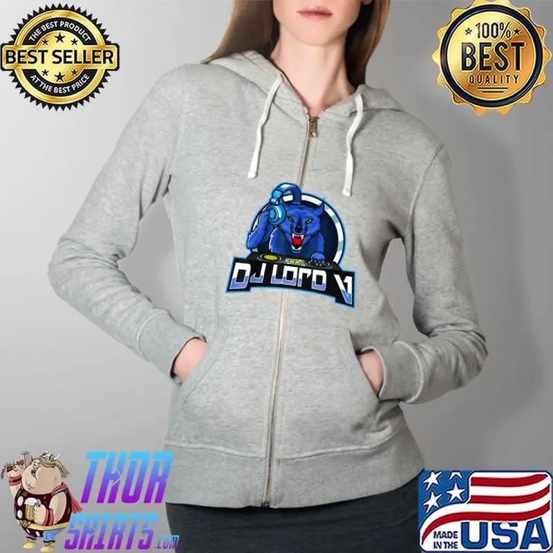 DJ WOLF V T-Shirt Full Zip Hooded