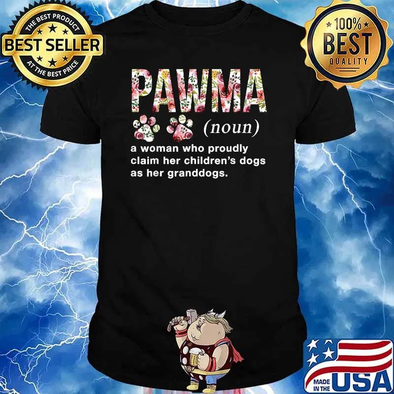 Dog Lovers Tee for Women Pawma Noun Dog Paw Print T-Shirt