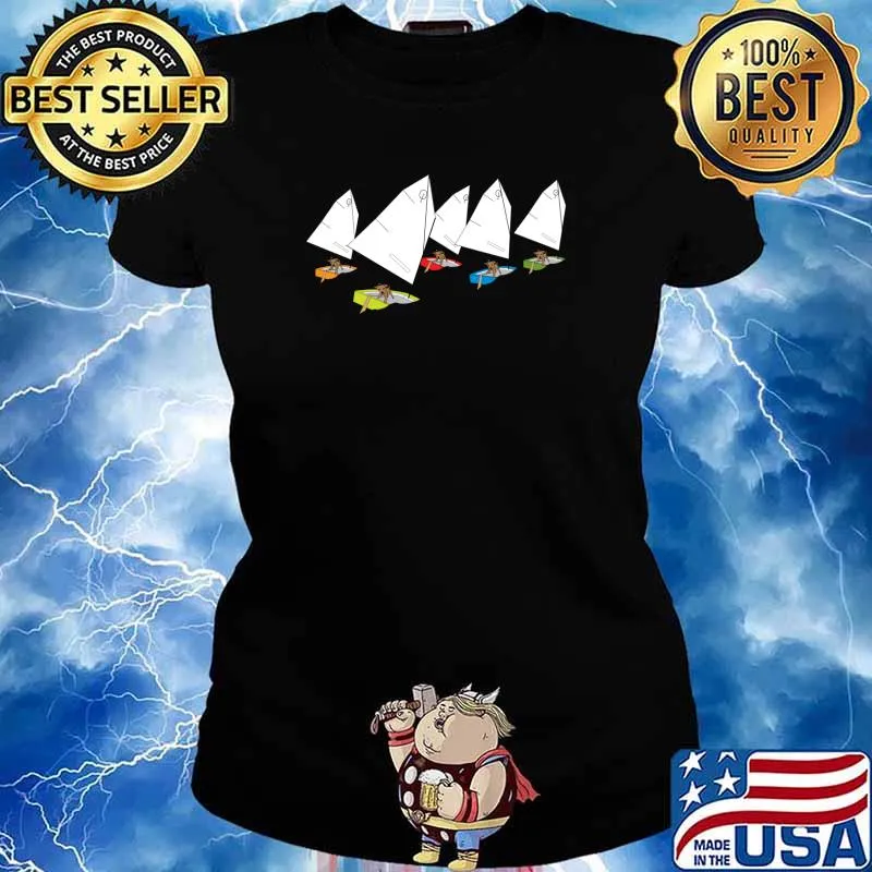 Dogs Racing Optimist Sailing Dingies T-Shirt Ladies tee