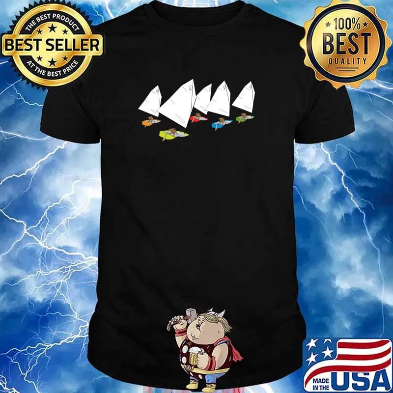 Dogs Racing Optimist Sailing Dingies T-Shirt