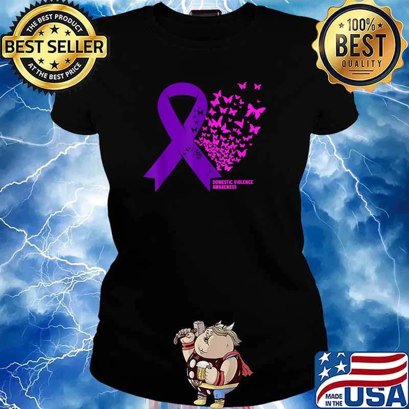 Domestic Violence Awareness Ribbon End Domestic Violence T-Shirt Ladies tee