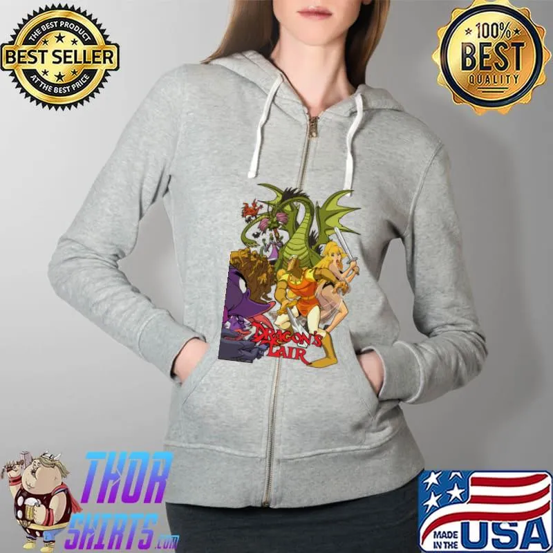 Dragon Lair Lead on, Adventurer... Your quest awaits! T-Shirt Full Zip Hooded