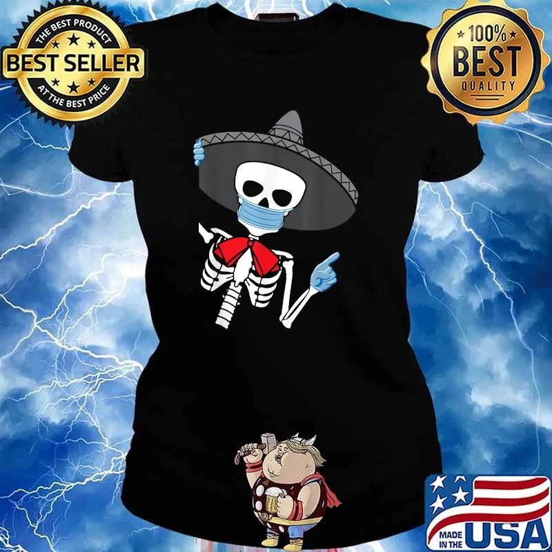 Dressed Skeleton Quarantine Masked T-Shirt Ladies tee
