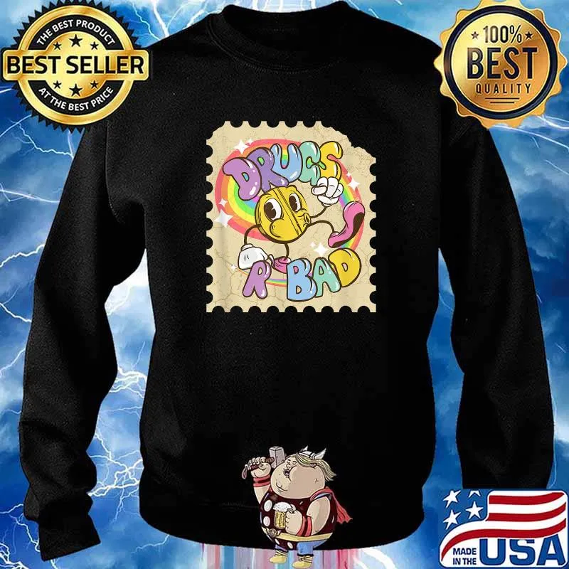 Drugs Are Bad Rave Cardboard Retro T-Shirt Sweater