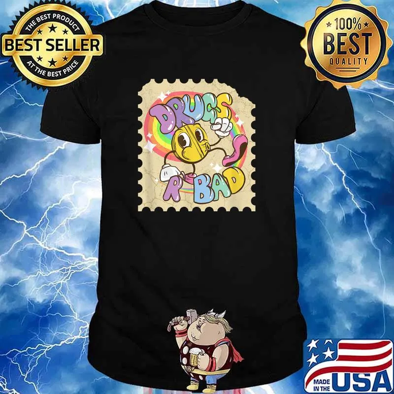 Drugs Are Bad Rave Cardboard Retro T-Shirt