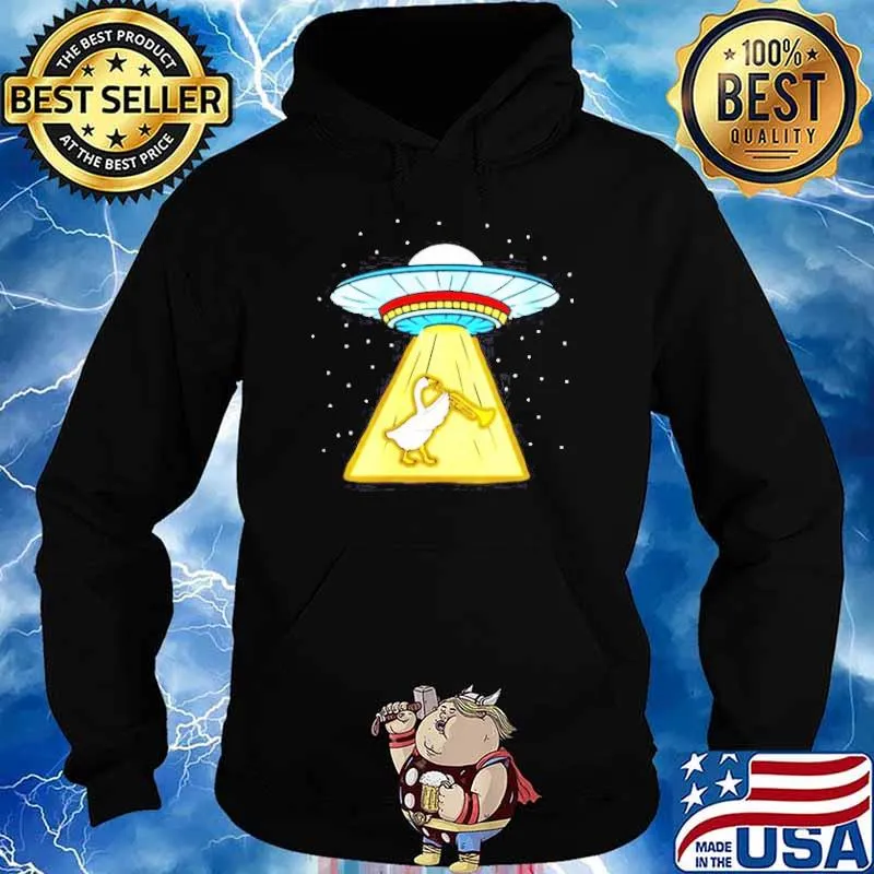 Duck Playing Trumpet Ufo Abduction s Hoodie