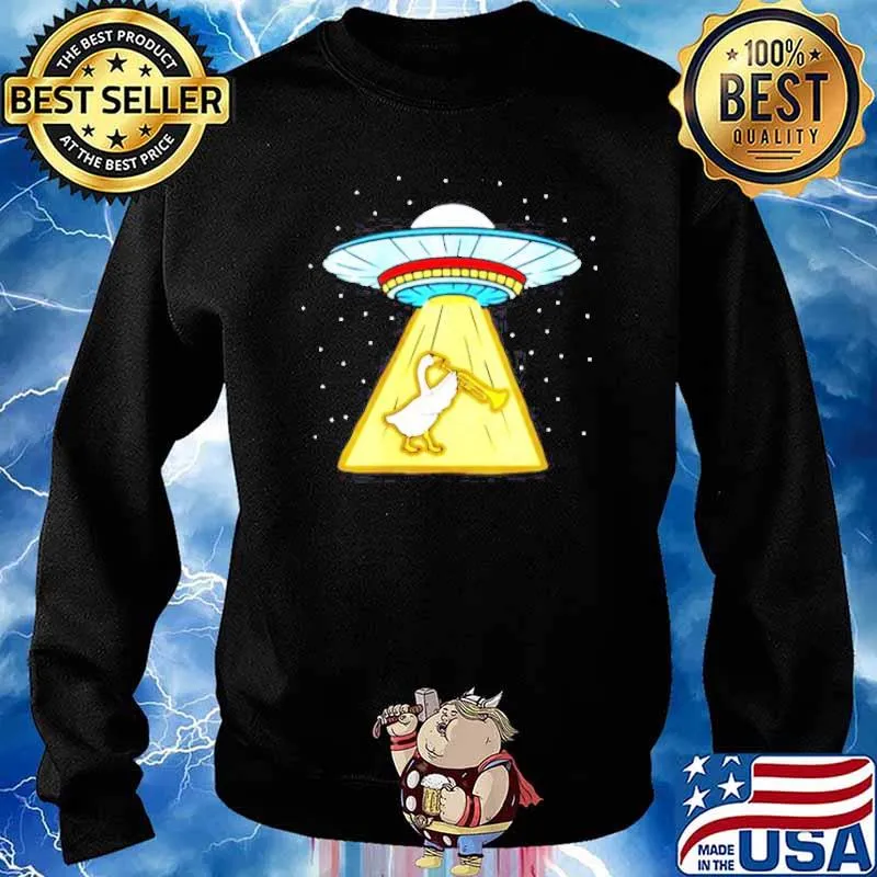Duck Playing Trumpet Ufo Abduction s Sweater