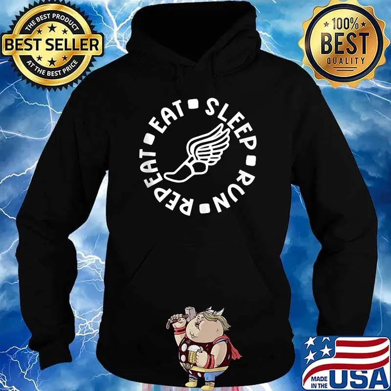 Eat Sleep Run Repeat Cross Country Track Runner T-Shirt Hoodie