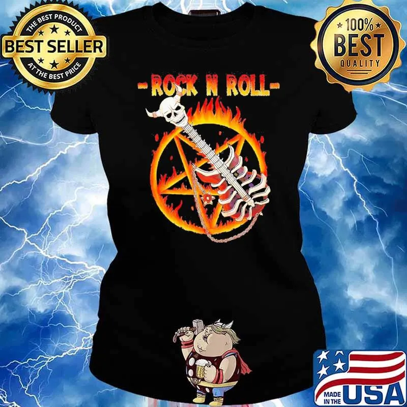 Electric Guitar Vintage Classic Rock N Roll s Ladies tee