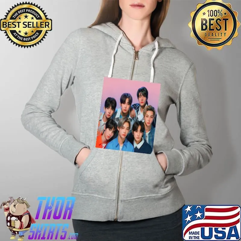 Enhypen Squad T-Shirt Full Zip Hooded
