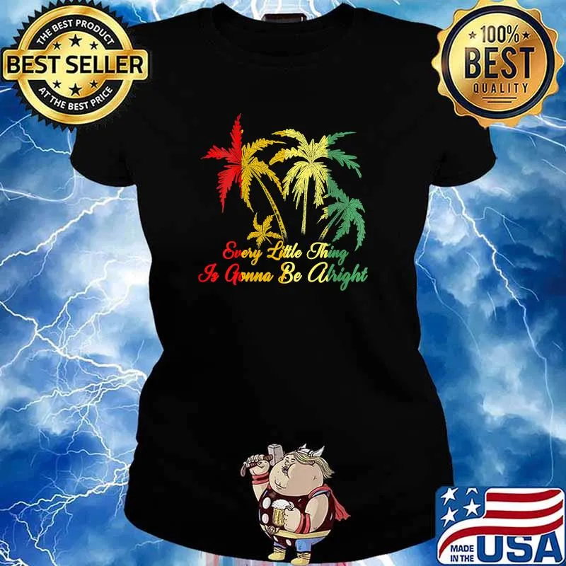 Every Little Thing Is Gonna Be Alright Jamaica Retro T-Shirt Ladies tee