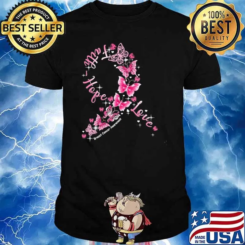 Faith Hope Love Multiple Svlerosis Awareness Butterflies Shirt