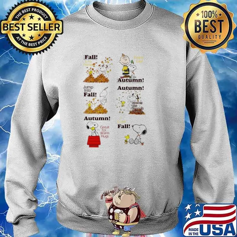 Fall is for friend feels like jump into fall autumn great for warm hugs snoopy and woodstock and charlie s Sweater