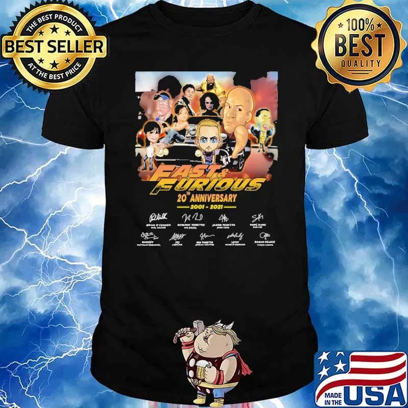 Fast Furious 20th Anniversary 2001 2021 Shirt