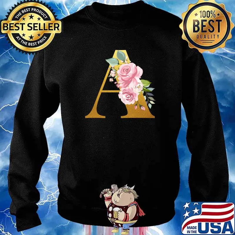 Floral Monogram Floral Letter A T-Shirt Sweater